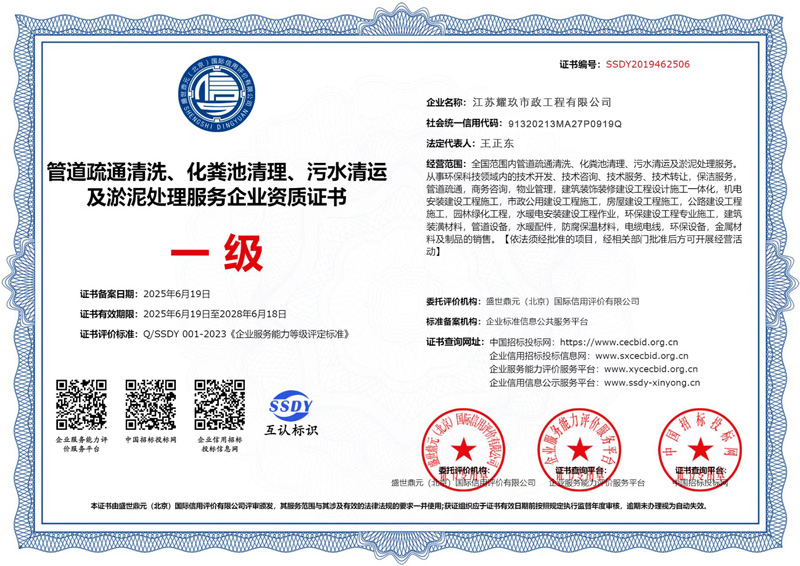 将军庙企业资质证书